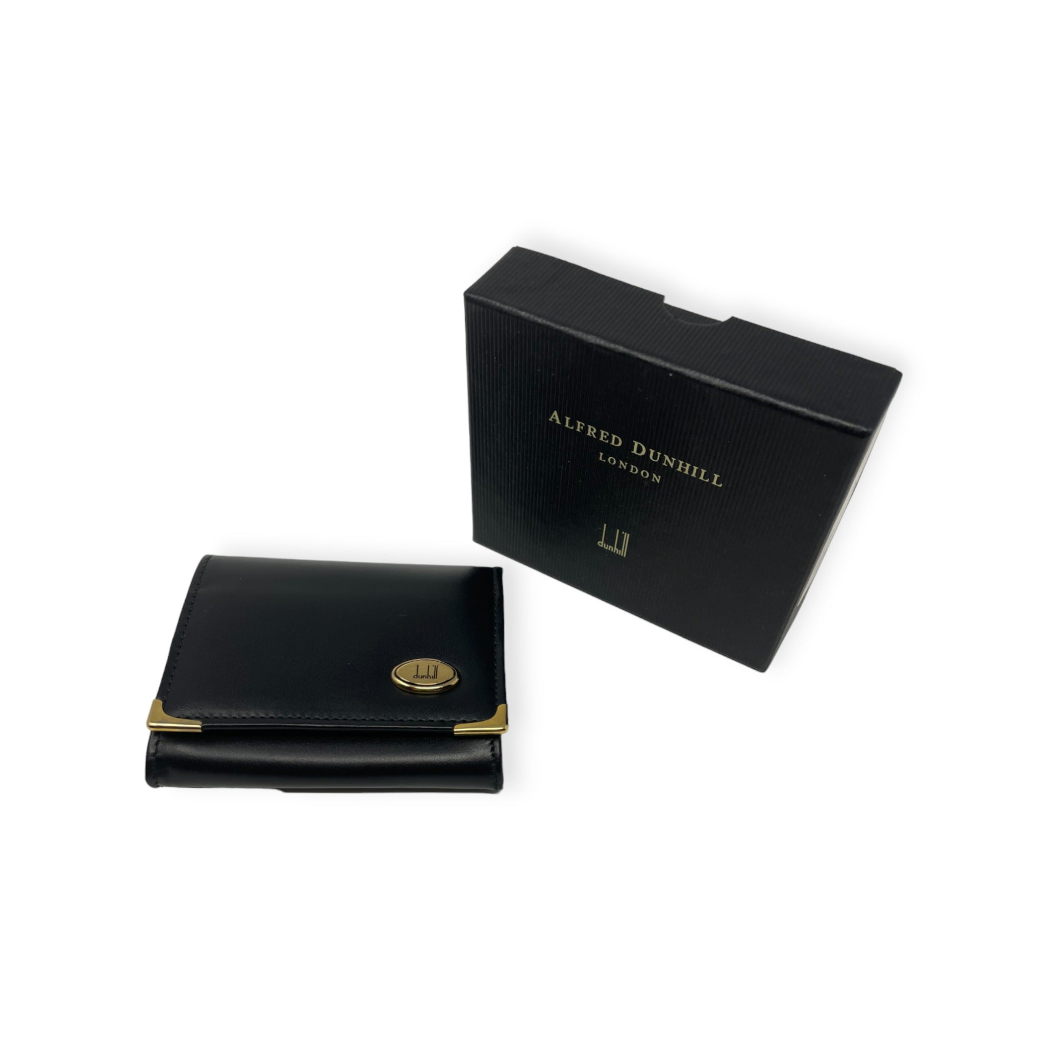 Side view of Dunhill change wallet with gift box